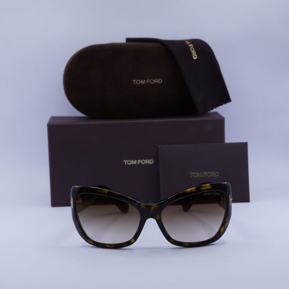 Tom Ford FT0460 52G Corinne Cat Eye Sunglasses - Havana\Brown Gradient - Picture 2 of 8